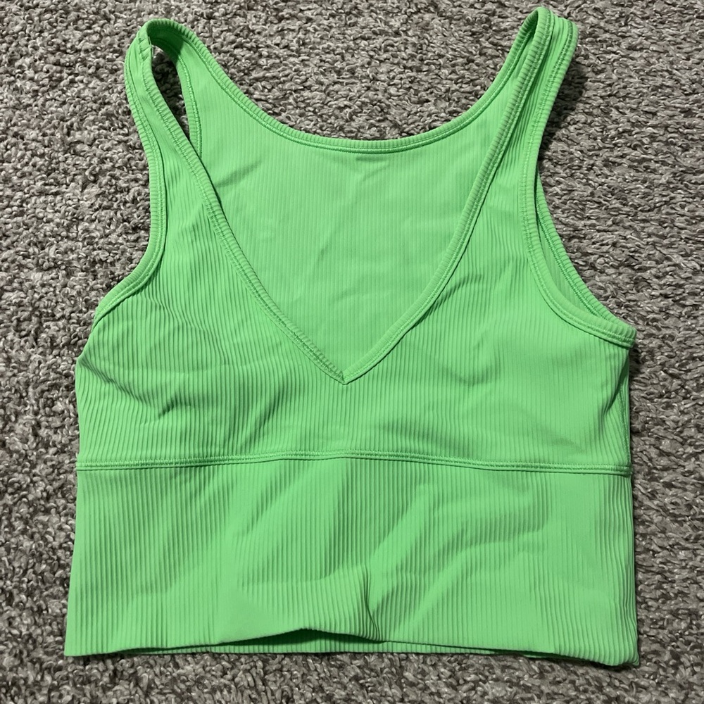 Vibrant Green Ribbed Tank Top